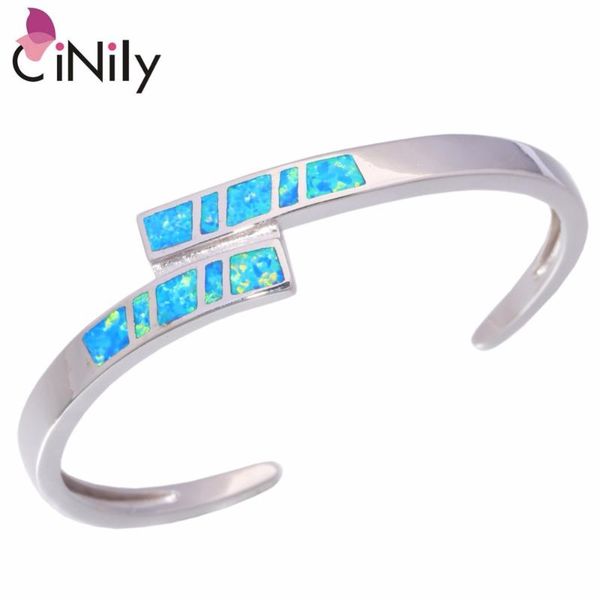 

cinily created blue orange fire opal silver plated wholesale sell fashion jewelry for women bangle bracelet 7" os448-49, Black