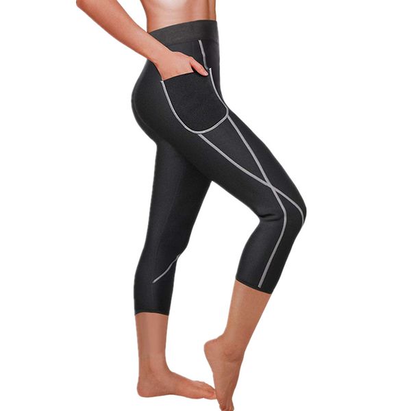

women's shapers 2021 women pants keep warming sweat sauna neoprene legging control panties body shaper waist trainer slimming shorts, Black;white