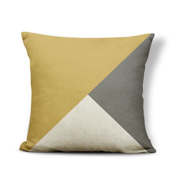 

personalized geometry throw pillow line yellow leaves diamond shape bedroom pillow decoration sofa polyester linen cushion cover