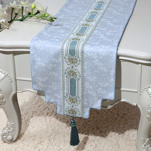 Nuovo stile europeo Decorazione Runner da tavolo Soggiorno cinese Rettangolo Tovaglia da tè Tavolo da pranzo Tappetino Protezioni 120x33 cm