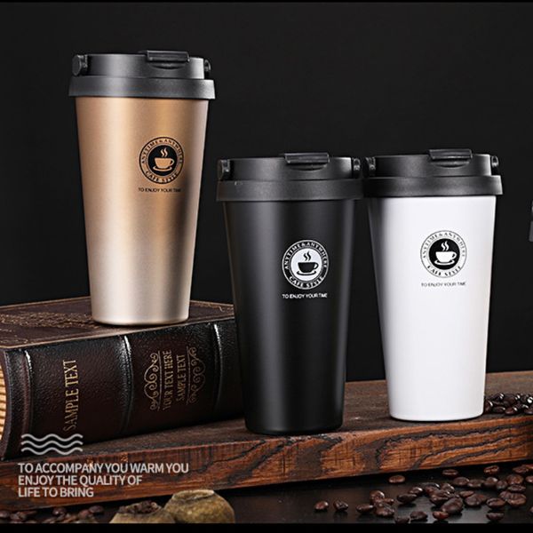 

factory price 500ml 304 stainless steel coffee cup portable lifting ring gradient color double vacuum coffee tumbler custom logo t2703