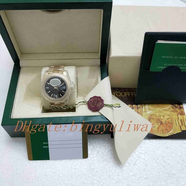 

bpf factory new strap 2813 movement 40mm 228238 automatic stainless steel bezel black grid dial men watches wristwatches new style box, Slivery;brown