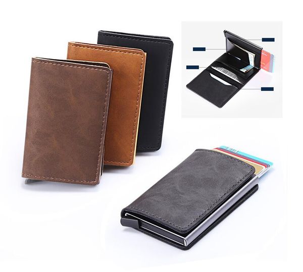 

epack rfid blocking aluminum credit cards holder pouch box with pu leather wallet european style for birthday christmas business gifts