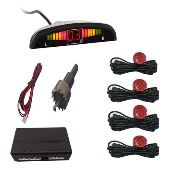 

car auto parktronic led parking sensor with 4 sensors reverse backup car parking radar monitor detector system display