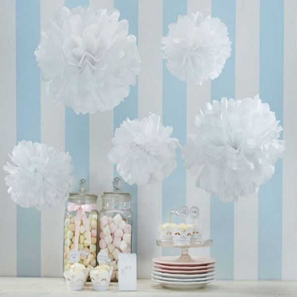 

wholesale 50pcs 10" inch 25cm creative tissue paper pom poms flower ball wedding decoration party hanging decoration