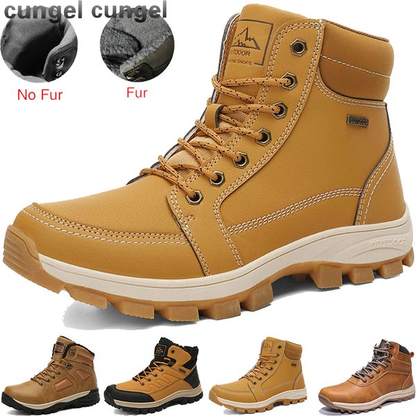 

cungel походные ботинки мужчины походные ботинки с мехом зима теплая большого размера плоский мартин сапоги открытый инструментальное против