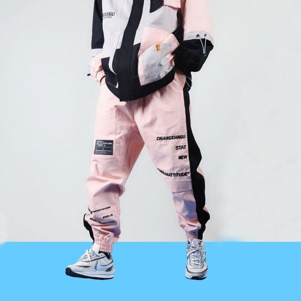 

hip hip cargo pant harajuku retro harem pant joggers patchwork pocket streetwear japanese tactical trousers 2019 spring new, Black