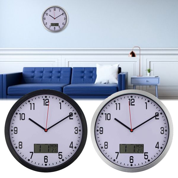 

10 inch wall clock stylish innovative wall clock with temperature and humidity meter for living room bedroom & study decor