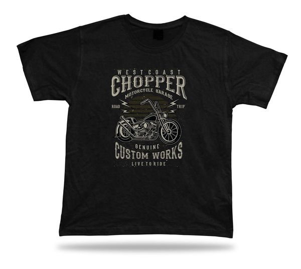Chopper Motorcycle Garage Live To Ride Vintage T Shirt Tee Design