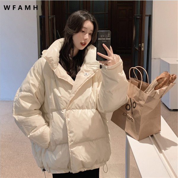 

real sbright down jacket female ins hong kong style short korean loose bread jacket 2019 winter new cotton, Black
