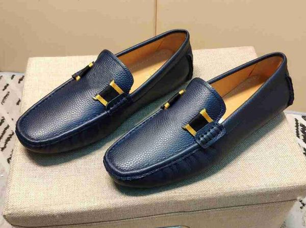 

original box] luxury new louise mens loafers dress slip on walking cow leather drive casual party shoes size 38-44, Black