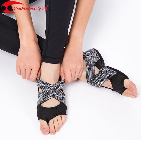

yisheng belly dance exercise shoes women yoga anti-slip socks toe socks bandage open-toe yoga women