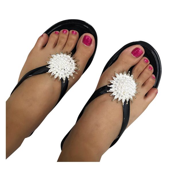 

bohemian style slipper woman shoes new arrival flip flops non-slip breathable slipper flats open toe light casual slippers woman, Black