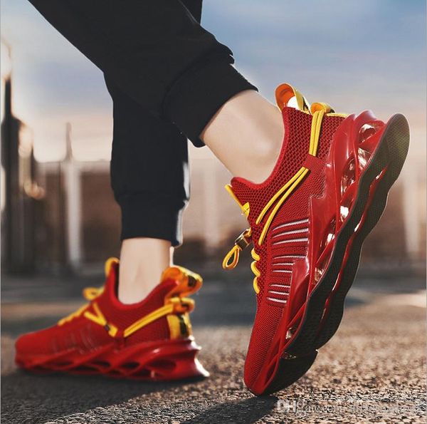 

дешевая марка мужчины дышащего повседневная обувь черных белых красные моды мужских тренеры мужчины спортивная спортивные тапки размера 40-4, Black