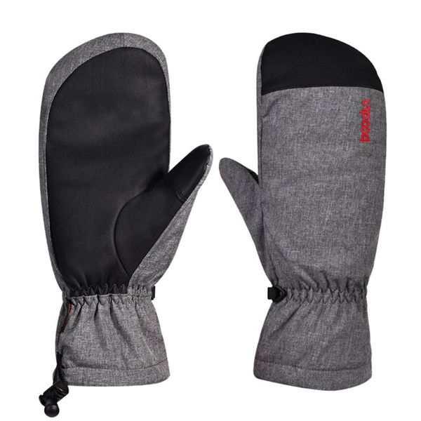

men women warm winter ski gloves outdoor sports mitten gloves windproof winter snowboard - black + grey s m l
