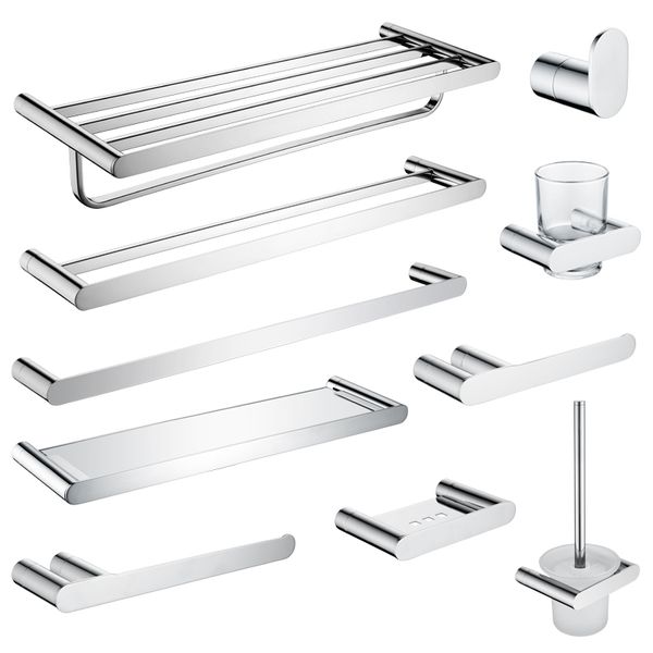 

oval bathroom accessories wall mounted towel ring holder towel rack bathroom hardware set paper holder silver color