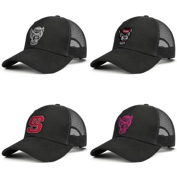 

north carolina state wolfpack basketball marble print logo black mens and women trucker cap ball design designer team mesh hats old mesh, Blue;gray