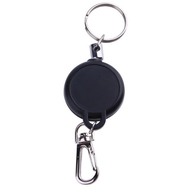 

multifunctional retractable keychain zinc alloy abs name tag card holder key ring chain pull clip keyring outdoor survival sport, Silver