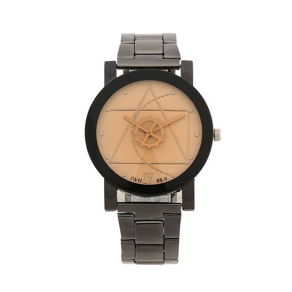 

women men classic high precision alloy strap band outdoor casual quartz analog wrist watch couple great gift, Slivery;brown