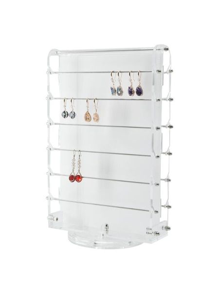 

acrylic earing holder jewelry display earring store showing stand jewelry organizer case desk saving space hjgh quality, Pink;blue