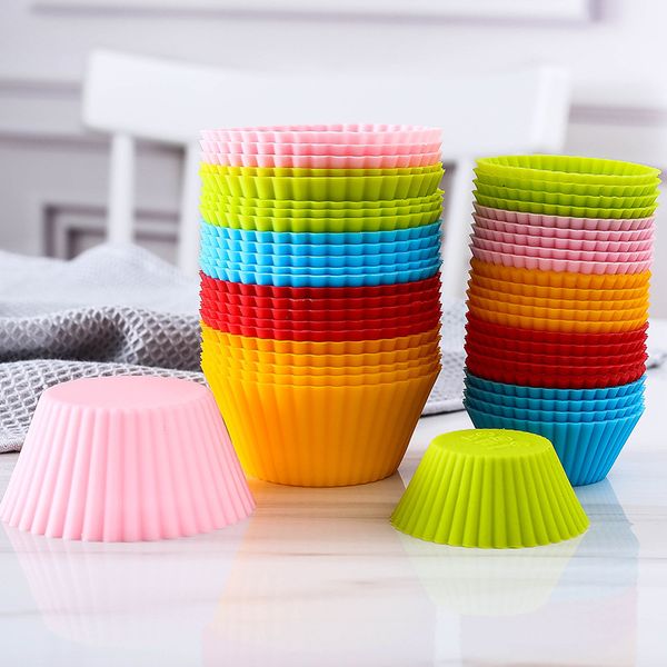 

silicone cupcake molds cup muffin baking mould silica gel cake mold multi colors kitchen bake tools