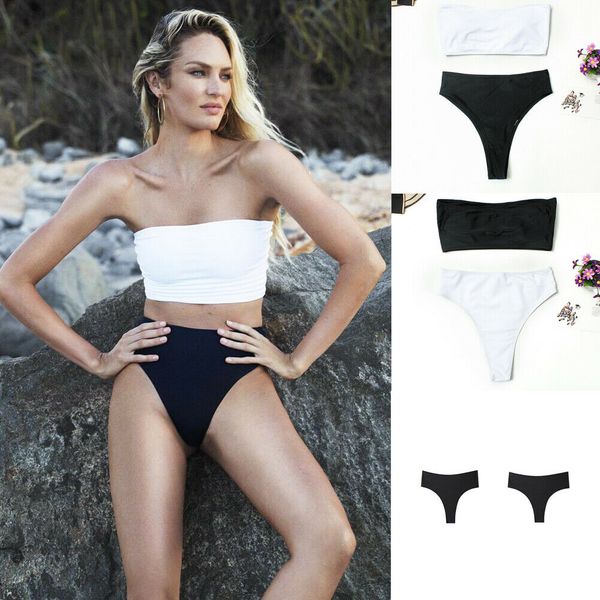 

women swimwear push-up bikini set bandeau padded bra swimsuit summer beachwear