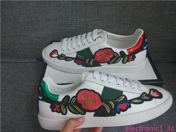 

loafers designer luxury mens women shoes sneakers white embroidery bee tiger head snake fruit dog casual flat presto trainers, Black;green