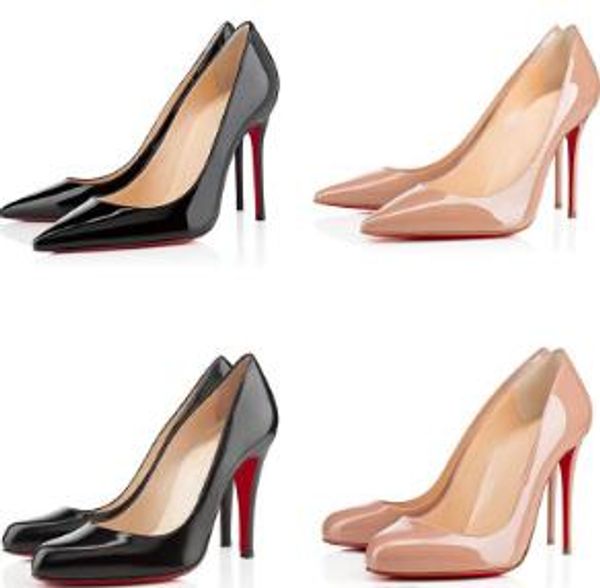 

Luxury de igner women hoe red bottom pump high heel black nude pointed toe red bottom dre wedding hoe 8 10 12cm 35 42
