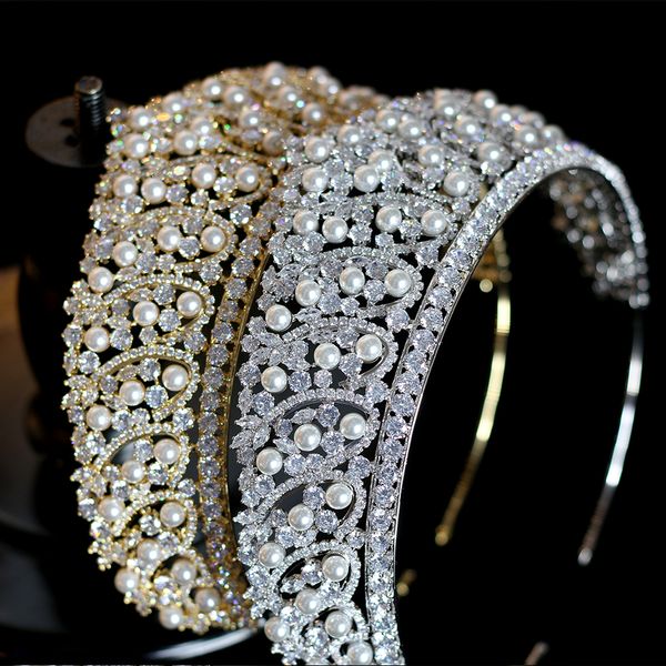 

2019 luxury crystal new wedding hair accessories bride pearl crown headdress wedding dress accessories3096, Silver