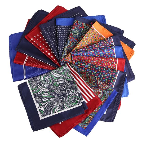 

tailor smith men's handkerchief floral anchor checked polka dot printed hankies polyester hanky business pocket square 33x33 cm t191109, Blue;white
