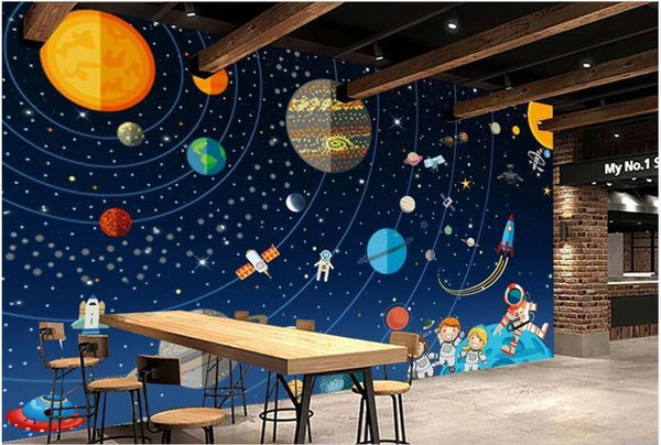 Grande personalizzato 3D Starry Sky Wallpaper Camera dei bambini starlight universo Murale sfondo muro Pittura Papel De Parede