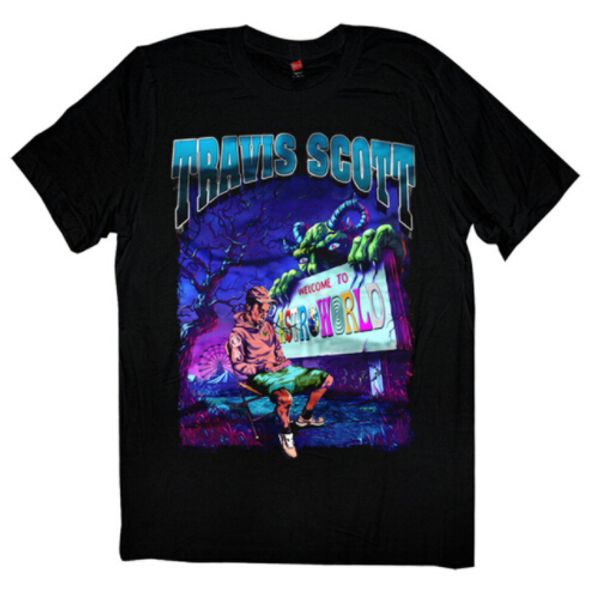 

рэпер трэвис скотт напечатал дизайнерские тройники astroworld с коротким рукавом круглый вырез топы мужские хип хоп футболки, White;black