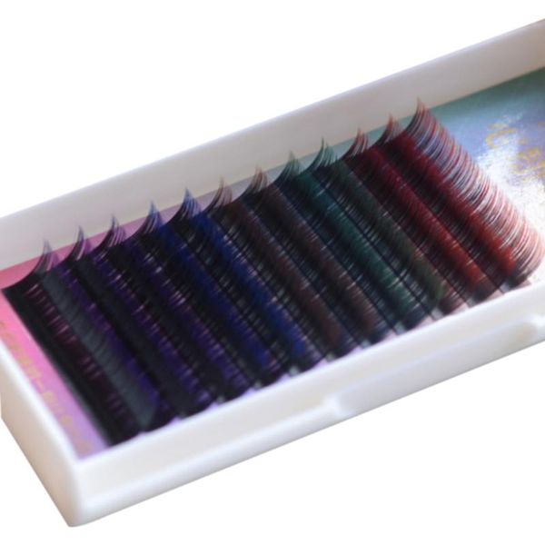 

fashion tool individual lashes extension fake 12 strips charming artificial mink party gradient color handmade false eyelash