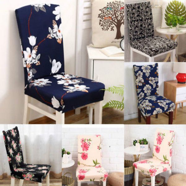 

removable elastic stretch slipcovers floral dining room chair seat cover case home banquet wedding chair covers slipcover decor