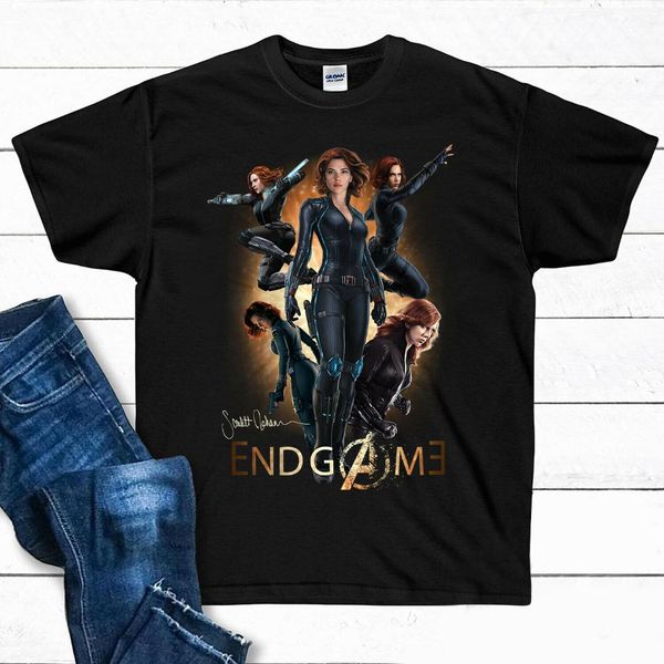 

endgame black widow scarlejohansson signature black men s6xl t shirt, White;black