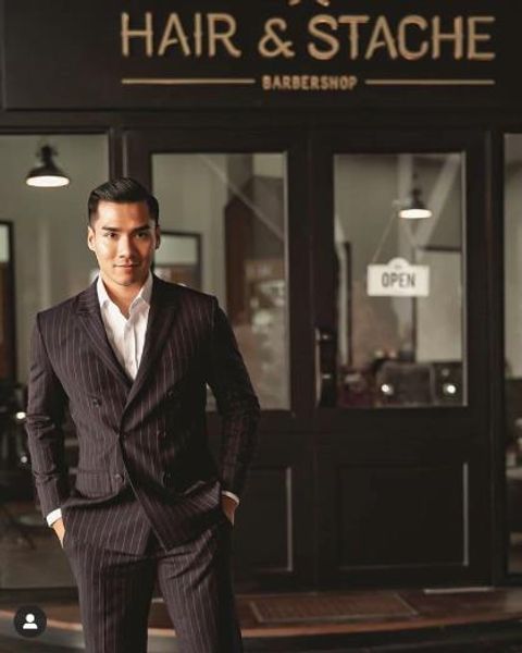 

costume homme men suits wedding groom prom 2020 new stripe suits slim fit suit terno masculino blazer 2 pieces jacket pant, White;black