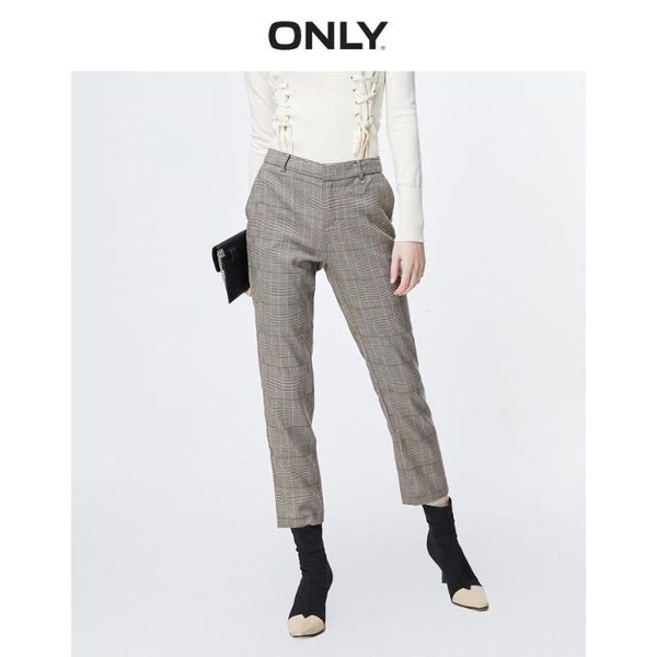 

only women's straight fit crop pants | 119450516, Black;white
