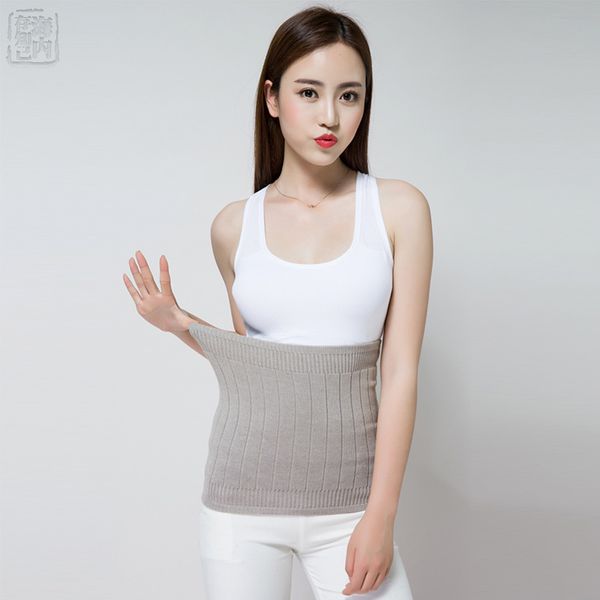 

high elastic thread solid thermal waist support waist back warmer inner wear double layer thickening abdomen 5 colors, Black;brown