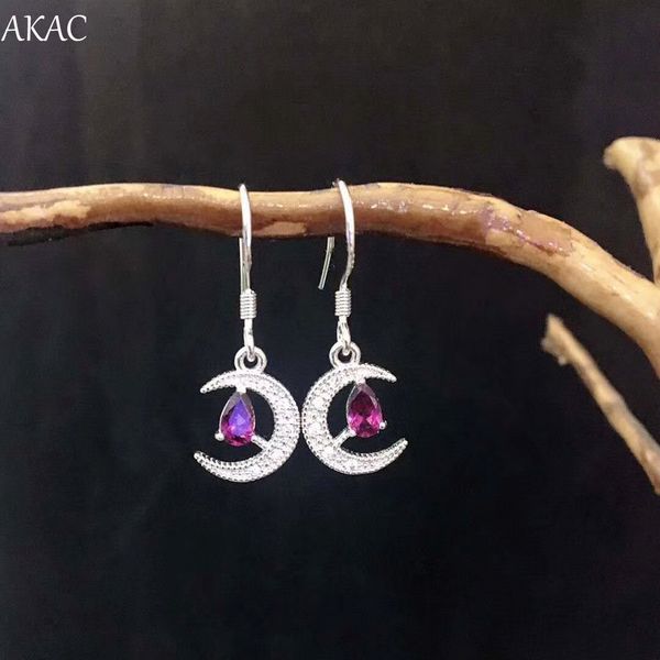 

akac натуральный бразильский гранат простой дизайн женщины серьги одна пара / комплект, Golden;silver