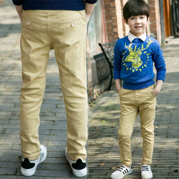 

boy child casual pants autumn and winter child trousers plus velvet 2017 children's clothing autumn thickening big boy trousers, Blue