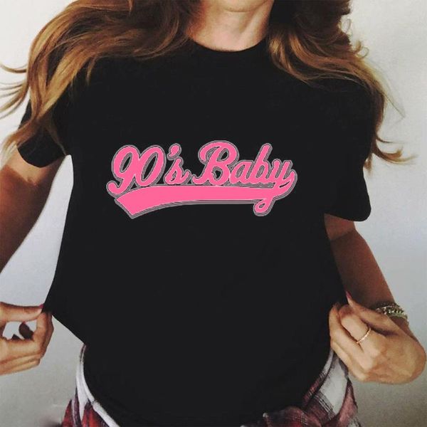 

female tee shirt women short sleeve t-shirts o neck loose harajuku tshirt camisetas mujer summer t shirt 90's baby, White