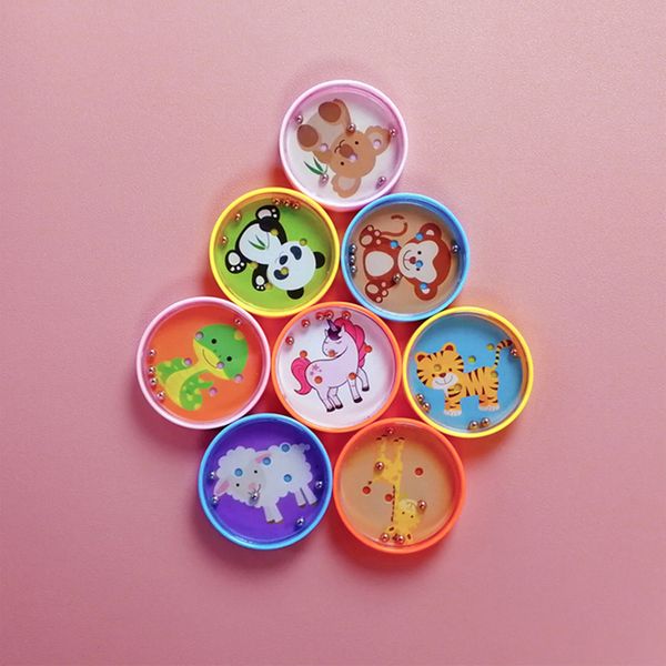 

cartoon animals round plastic puzzle magnet beads slot maze board game educational toys learning intelligence game for kids