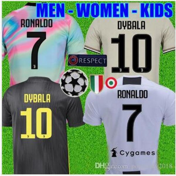 2019 Thailand Ronaldo Juventus 2019 Champion League Soccer Jerseys Dybala 18 19 Sports Football Kit Shirt Men Women Kids Juve From Jianghujianyu888