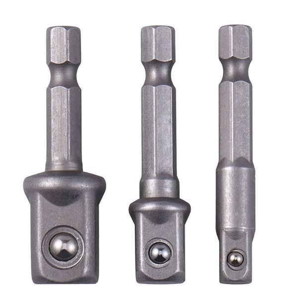 

3pcs/set chrome vanadium steel socket adapter hex shank to square extension drill bits bar hex bit set tools