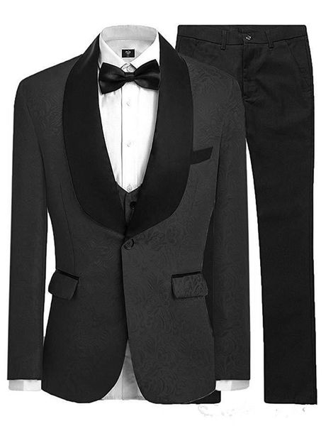 

новый заказ one button groomsmen шаль лацкане жениха смокинги мужские костюмы свадебные / выпускной вечер / ужин шафер blazer (куртка + штан, Black;gray