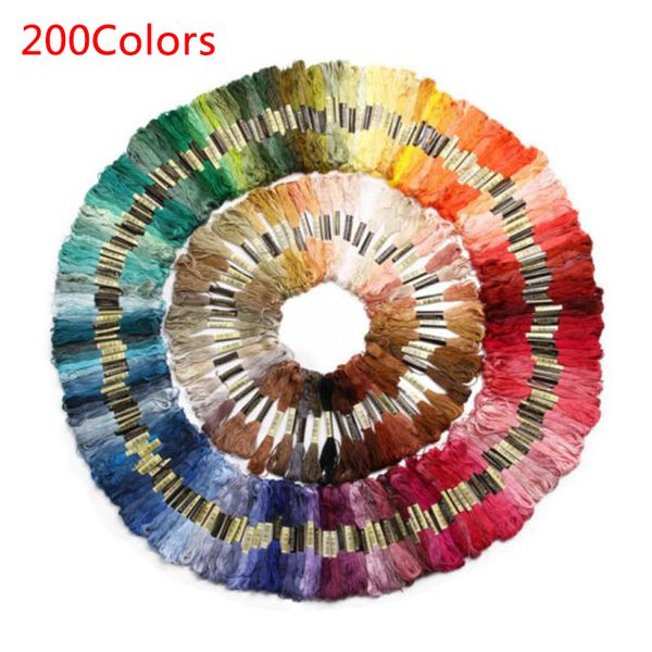 

yarn smooth embroidery thread 50-200colors cross stitch cotton floss sewing, Black;white