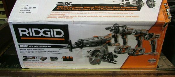 

New ridgid hammer drill driver aw kit cordle 18v lithium ion led light 5 tool