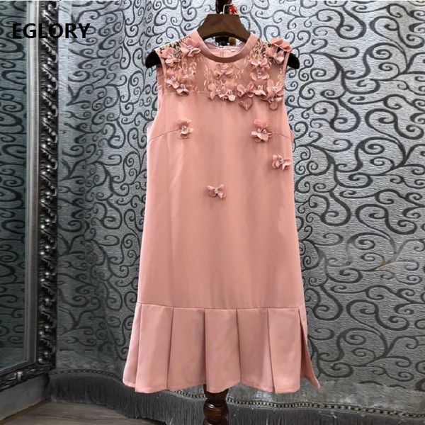 

fashion runway dress 2019 summer ladies sheer lace patchwork appliques flower sleeveless pink black dress club party, Black;gray