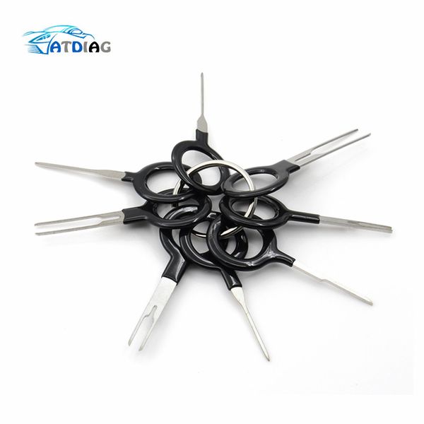 

8pcs auto car plug circuit board wire harness terminal extraction pick connector crimp pin back needle remove tool set