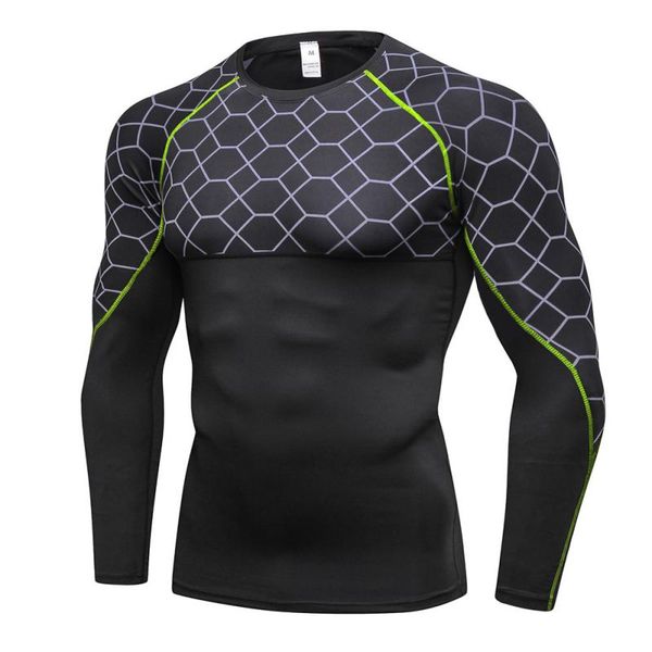 

man quick dry compression shirt long sleeves t shirt plus size fitness clothing solid colorquick dry bodybuild fitness, Black;blue
